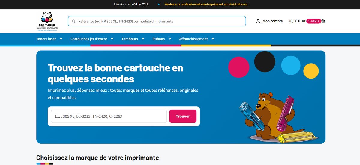 Deltaber, boutique en ligne de cartouches d’imprimantes